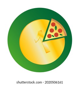sticker for purchases, icon for money spent on pizza, spending on fast food, piggy bank, icon for banking applications