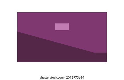 Pegatina de bolsa morada. Elementos de ropa luminosos que crean un aspecto moderno. Bolsa para ir a trabajar, mochila pequeña, maletín, poco lugar para lo esencial, moda. Dibujo vectorial plano de dibujos animados
