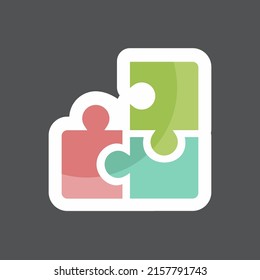 Sticker Puzzle pieces. suitable for Toy symbol. simple design editable. design template vector. simple symbol illustration