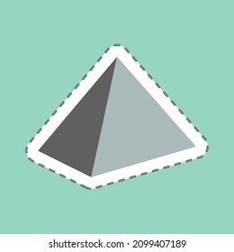 Pirámide de pegatinas - Corte de líneas - Ilustración simple,Vector de iconos de diseño, Buena para impresiones, carteles, anuncios, anuncios, gráficos de información, etc.