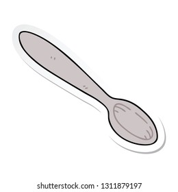 sticker of a quirky hand drawn cartoon spoon