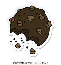 sticker of a quirky hand drawn cartoon cookie