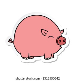 sticker of a quirky hand drawn cartoon pig