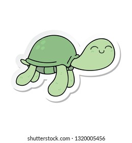 sticker of a quirky hand drawn cartoon turtle