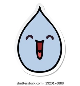 sticker of a quirky hand drawn cartoon emotional rain drop