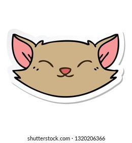 sticker of a quirky hand drawn cartoon cat