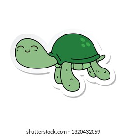 sticker of a quirky hand drawn cartoon turtle