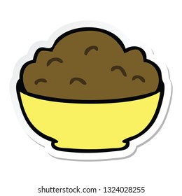 sticker of a quirky hand drawn cartoon bowl of pudding