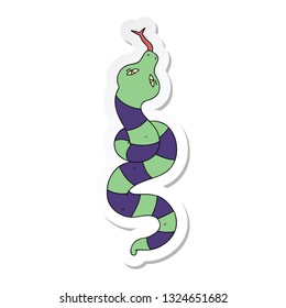 sticker of a quirky hand drawn cartoon snake