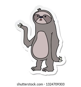 sticker of a quirky hand drawn cartoon sloth