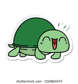 sticker of a quirky hand drawn cartoon turtle