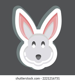 Sticker Rabbit. related to Animal Head symbol. simple design editable. simple illustration. cute. education