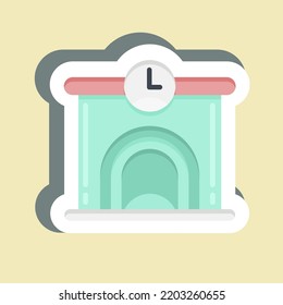 Sticker Railway Station. suitable for education symbol. simple design editable. design template vector. simple illustration