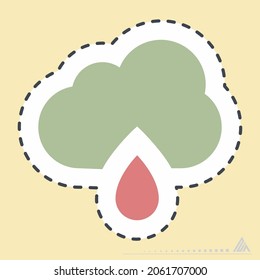 Lluvia adhesiva 2 - Corte de línea - Ilustración simple, trazo editable, vector de plantilla de diseño, Buena para impresiones, carteles, anuncios, anuncios, gráficos de información, etc.