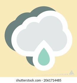 Sticker Rain 2 - Simple illustration, Editable stroke, Design template vector, Good for prints, posters, advertisements, announcements, info graphics, etc.