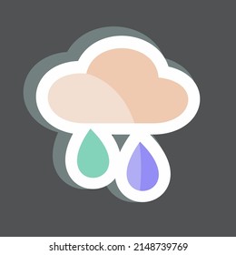 Sticker Raining. suitable for Spring symbol. simple design editable. design template vector. simple symbol illustration