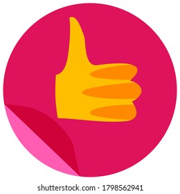 sticker with a raised approving finger
