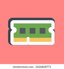 Sticker ram. Computer components elements.