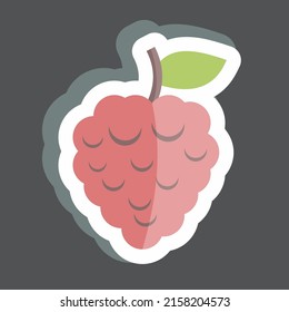 Sticker Raspberry. suitable for Fruits and Vegetables symbol. simple design editable. design template vector. simple symbol illustration