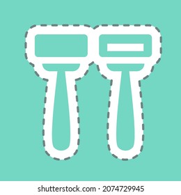 Razores de pegatinas - Recorte de línea - Ilustración simple, trazo editable, vector de plantilla de diseño, Buena para impresiones, afiches, anuncios, anuncios, gráficos de información, etc.