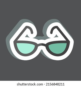 Sticker Reading Glasses. suitable for men accessories symbol. simple design editable. design template vector. simple symbol illustration