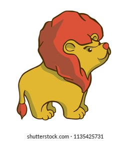 Sticker ready African animals set.  Lion with mane.