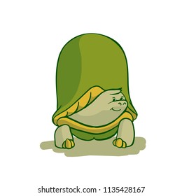 Sticker ready African animals set.  Turtle in shell.