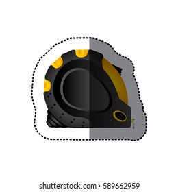 sticker realistic silhouette color of tape measure vector illustration