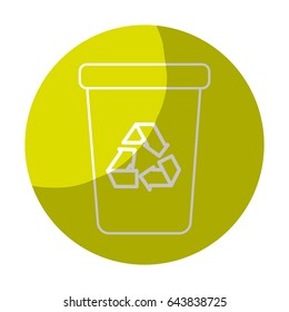 sticker recycle can trash to care environment