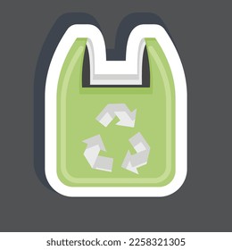 Sticker Recycled Plastic Bag. related to Environment symbol. simple illustration. conservation. earth. clean