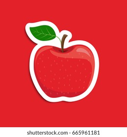 Sticker of a red apple.