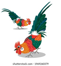 sticker of Red Jungle fowl