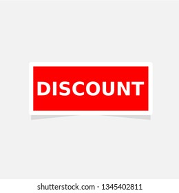 sticker red label discount on white background vector.