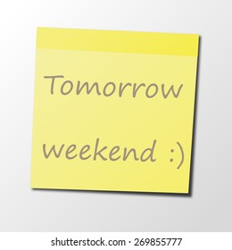sticker reminder of the weekend. vector. isolated