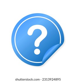 Sticker reminders with question mark. Quiz online label. Sticker question. Vector illustration