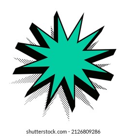 Sticker retro style with halftone shadow, vector banner 10 eps.