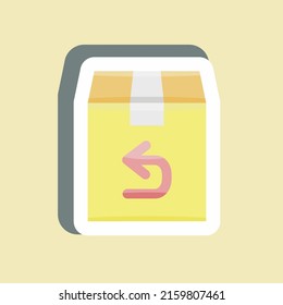 Retorno de pegatinas. adecuado para el símbolo educativo. diseño simple editable. vector de plantilla de diseño. ilustración simple
