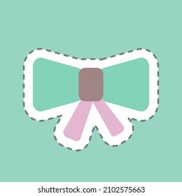 Sticker Ribbon, Line Cut - Simple illustration,Design template vector, Good for prints, posters, advertisements, announcements, info graphics, etc.