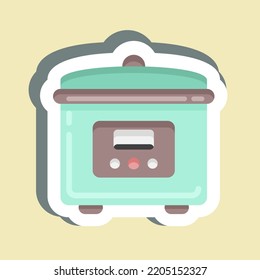 Sticker Rice Cooker. suitable for Kitchen Appliances symbol. simple design editable. design template vector. simple illustration