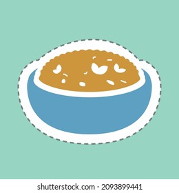 Sticker Risotto - Line Cut - Simple illustration,Editable stroke,Design template vector, Good for prints, posters, advertisements, announcements, info graphics, etc.