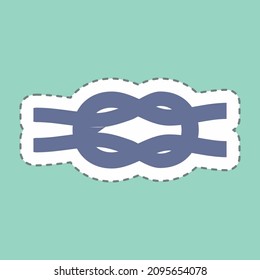 Rope de pegatinas - Recorte de líneas - Ilustración simple,Accionamiento editable,Vector de plantillas de diseño, Buena para impresiones, carteles, anuncios, anuncios, gráficos de información, etc.