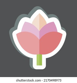 Sticker Rose. suitable for Wedding symbol. simple design editable. design template vector. simple symbol illustration