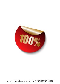 Sticker round 100%