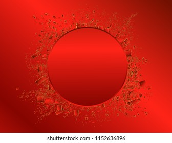Sticker round banner red crumbs