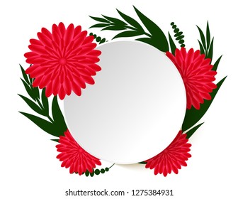 Sticker round with flowers