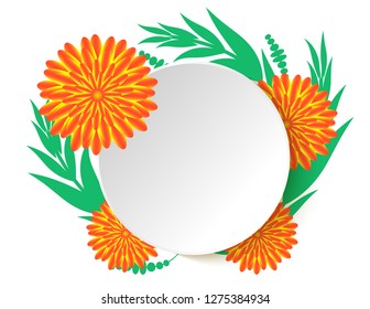 Sticker round with flowers