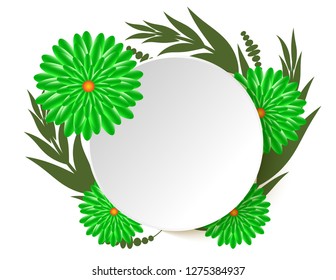 Sticker round with flowers