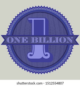 Sticker Round Guilloche Mesh And The Inscription One Billion