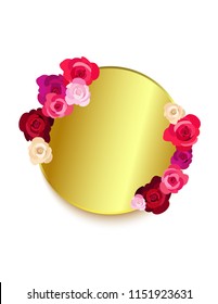 Sticker round with roses
