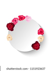 Sticker round with roses